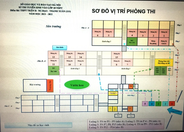 SƠ ĐỒ PHNG THI TẠI ĐIỂM THI TRƯỜNG THPT TRẦN HƯNG ĐẠO - THANH XUN